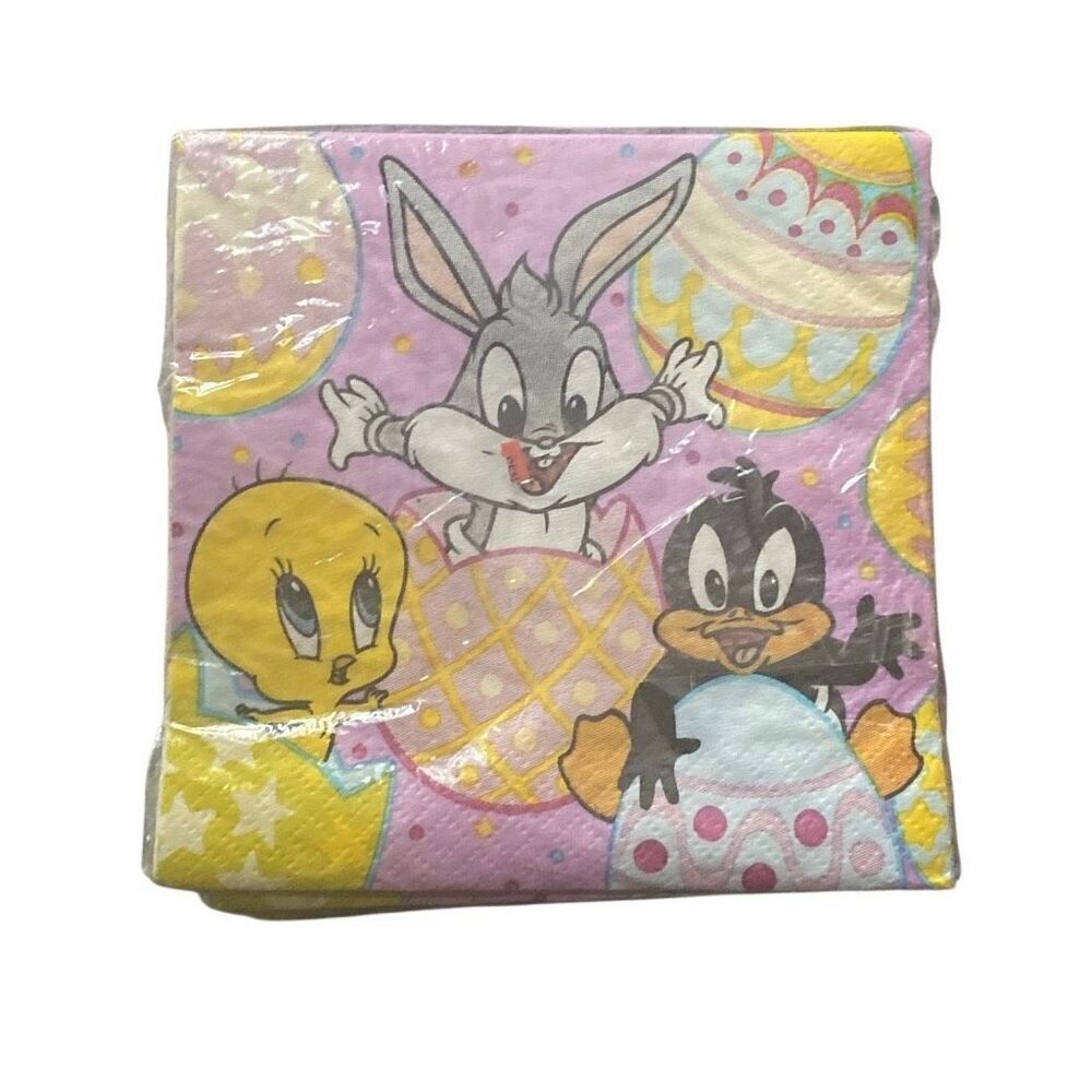 VTG LOONEY TUNES BABY 90S BIRTHDAY NAPKINS 4 PACKS PARTY SUPPLIES NOS SHOWER